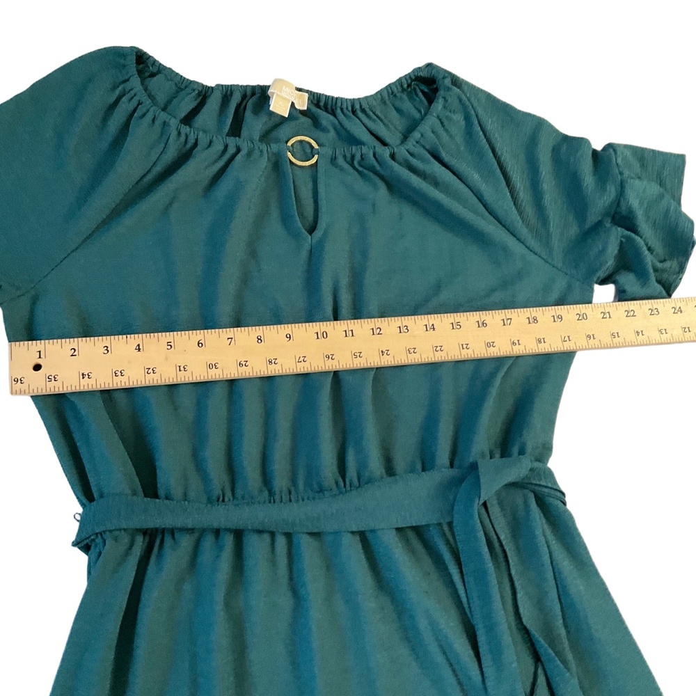 Michael‎ Kors Belted Off-Shoulder Dress Short Sleeves Ruffled Hem XL - Picture 4 of 6